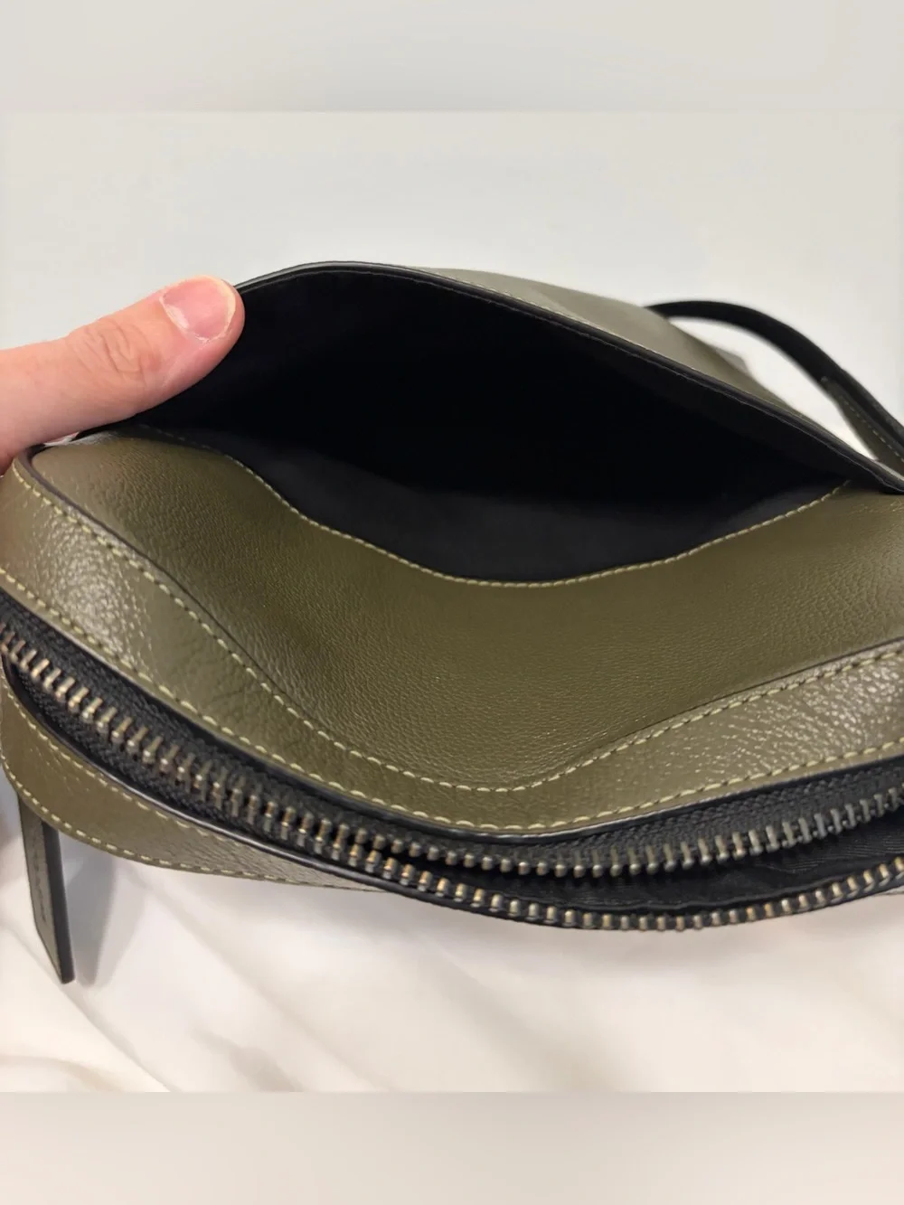 Coach Houston Olive Green Flight Bag (#CP756) Pebbled Leather Small Crossbody